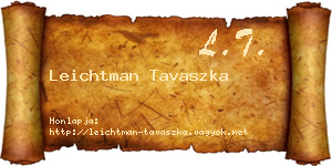 Leichtman Tavaszka névjegykártya